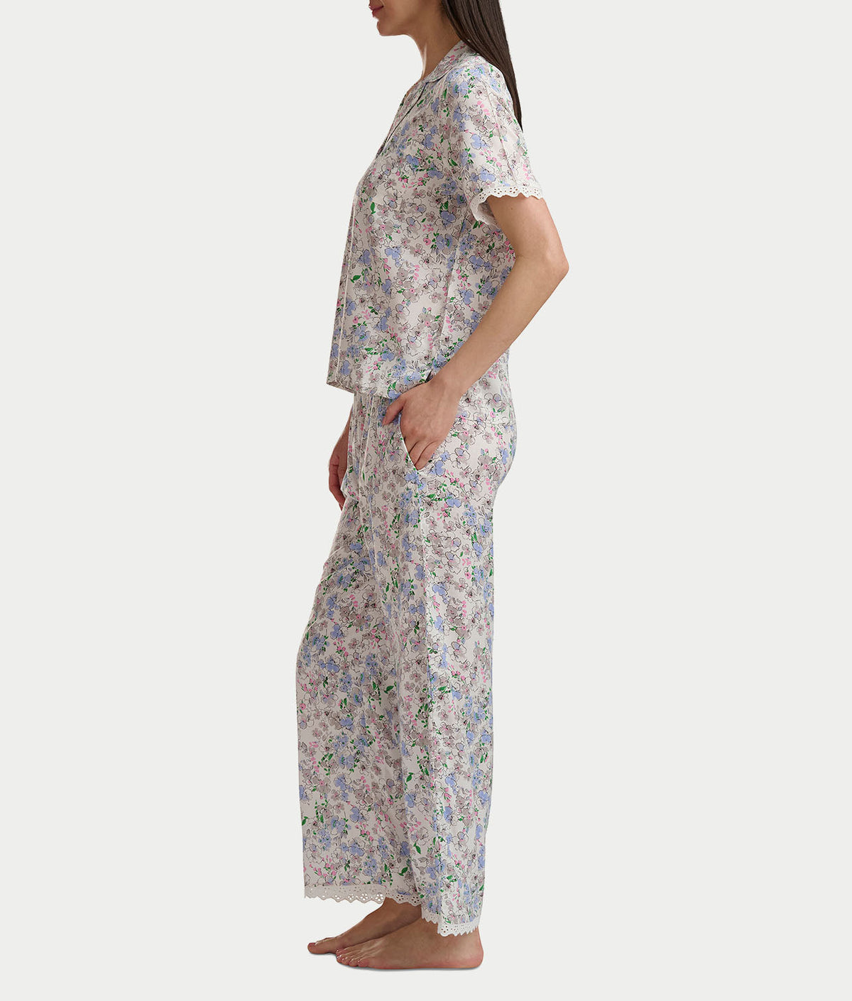 Short Sleeve Knit Top & Cropped Pajama Set