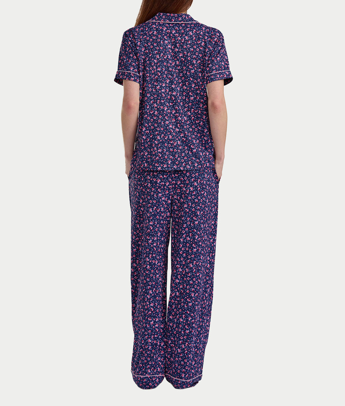 Brushed Jersey Knit Short Sleeve Top Pajama Set