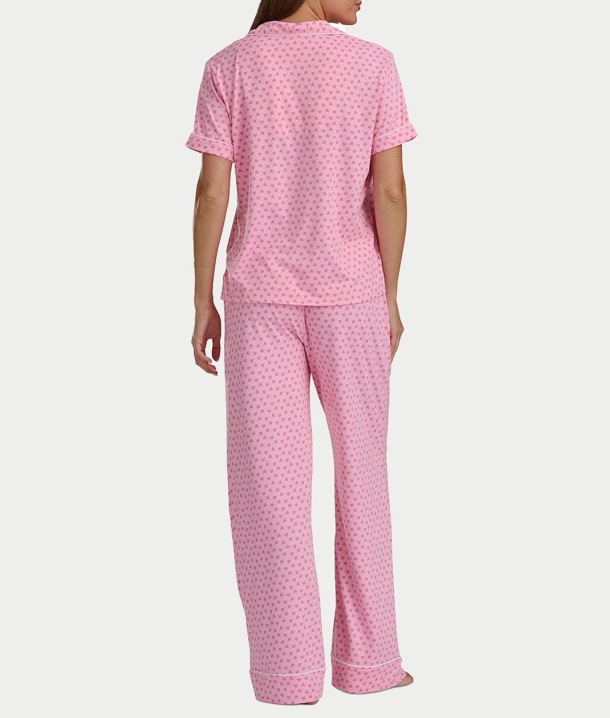 Brushed Jersey Knit Short Sleeve Top Pajama Set