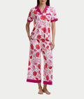 Notch Collar Knit Cropped Pajama Set