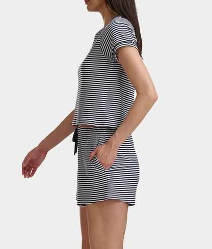 Short Sleeve Knit Tee & Boxer Pajama Set