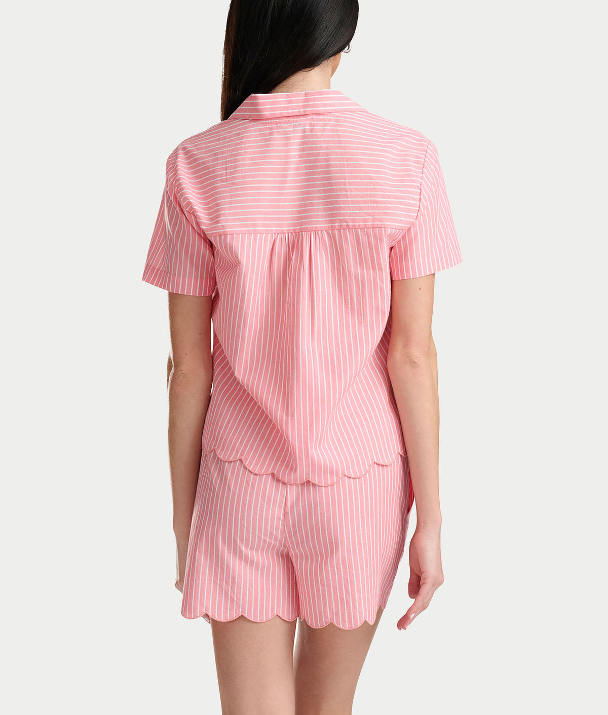 Notch Collar Woven Boxer Pajama Set