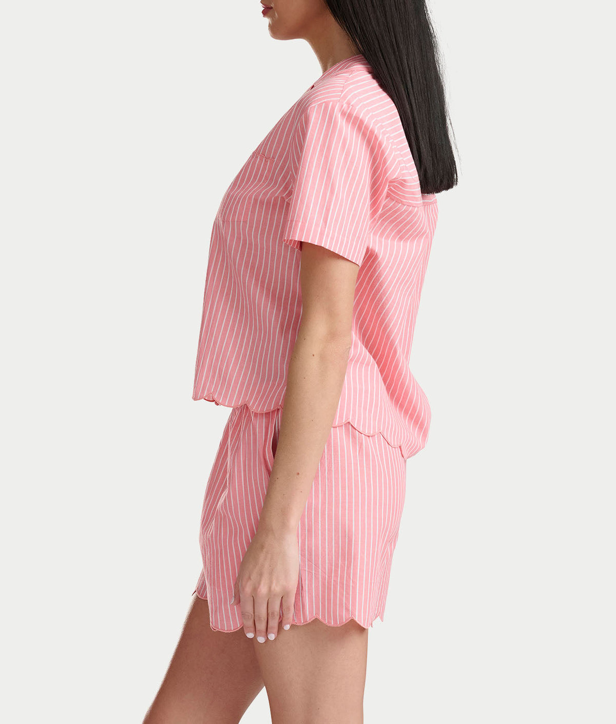 Notch Collar Woven Boxer Pajama Set