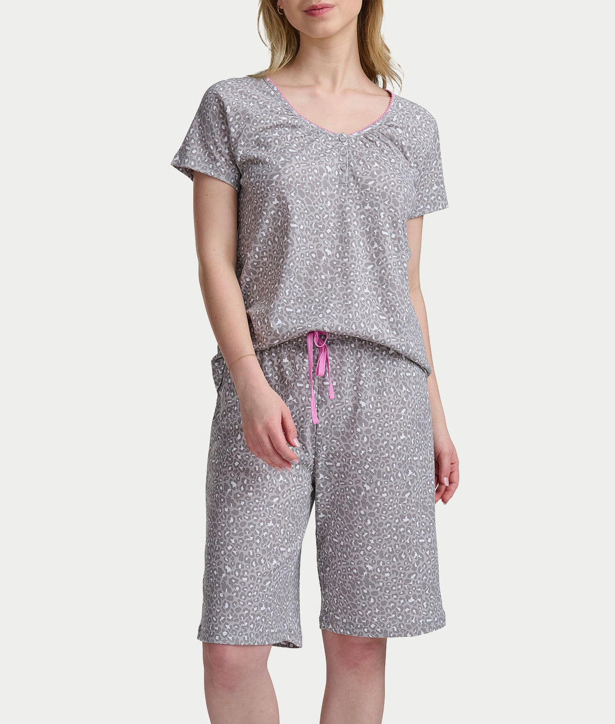 Bermuda Henley Knit Short Set