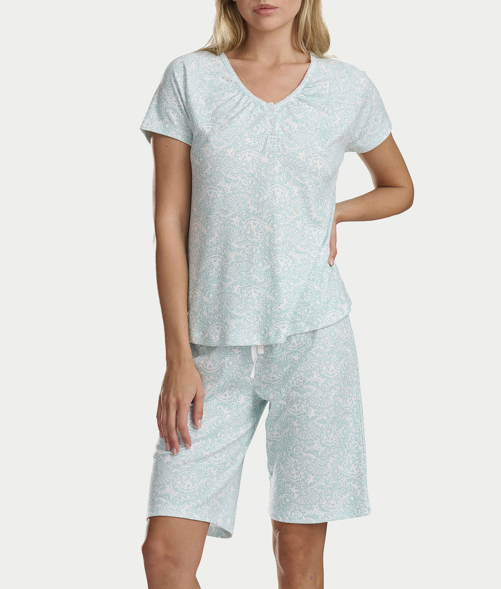 Bermuda Henley Knit Short Set