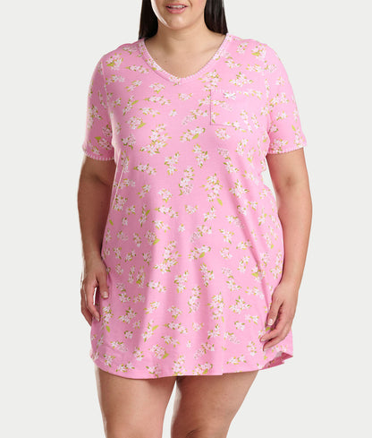 Blanket Stitching Knit Sleep Shirt