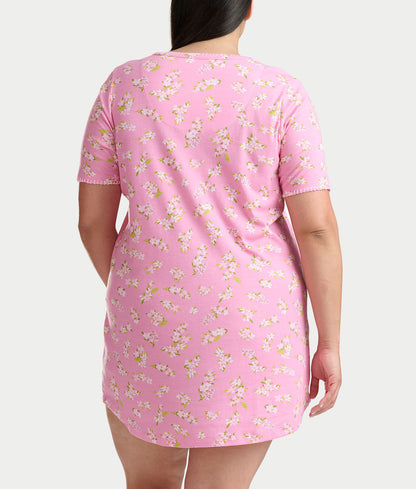 Blanket Stitching Knit Sleep Shirt