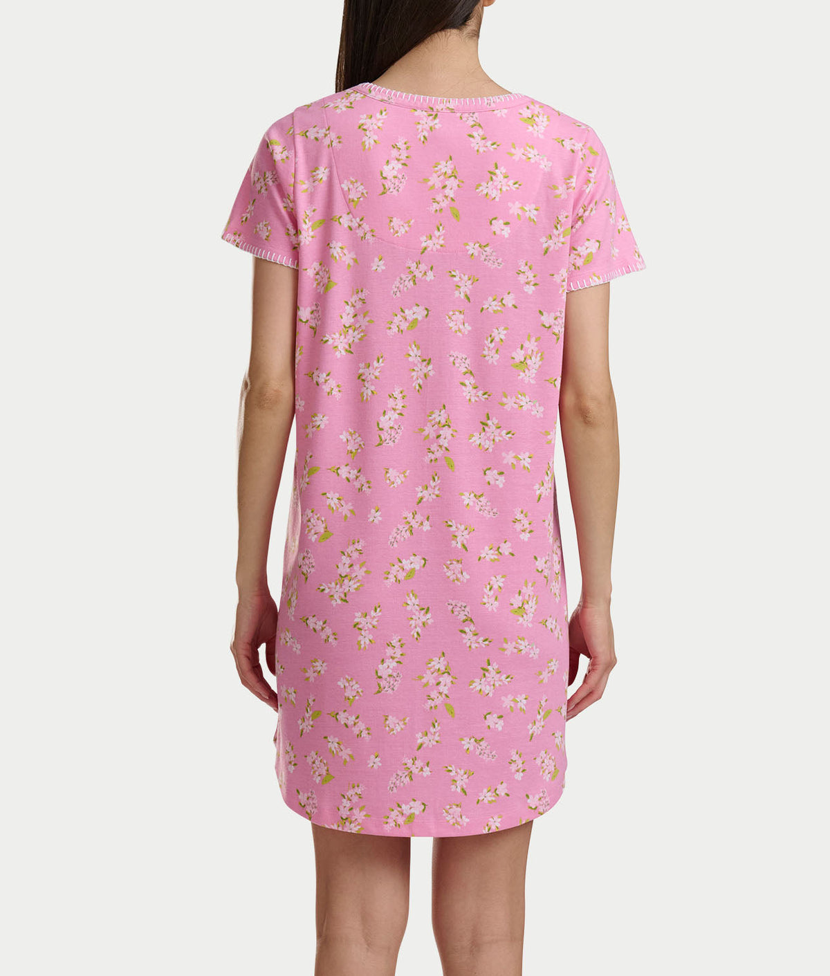 Blanket Stitching Knit Sleep Shirt