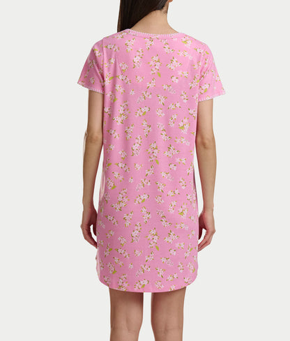 Blanket Stitching Knit Sleep Shirt
