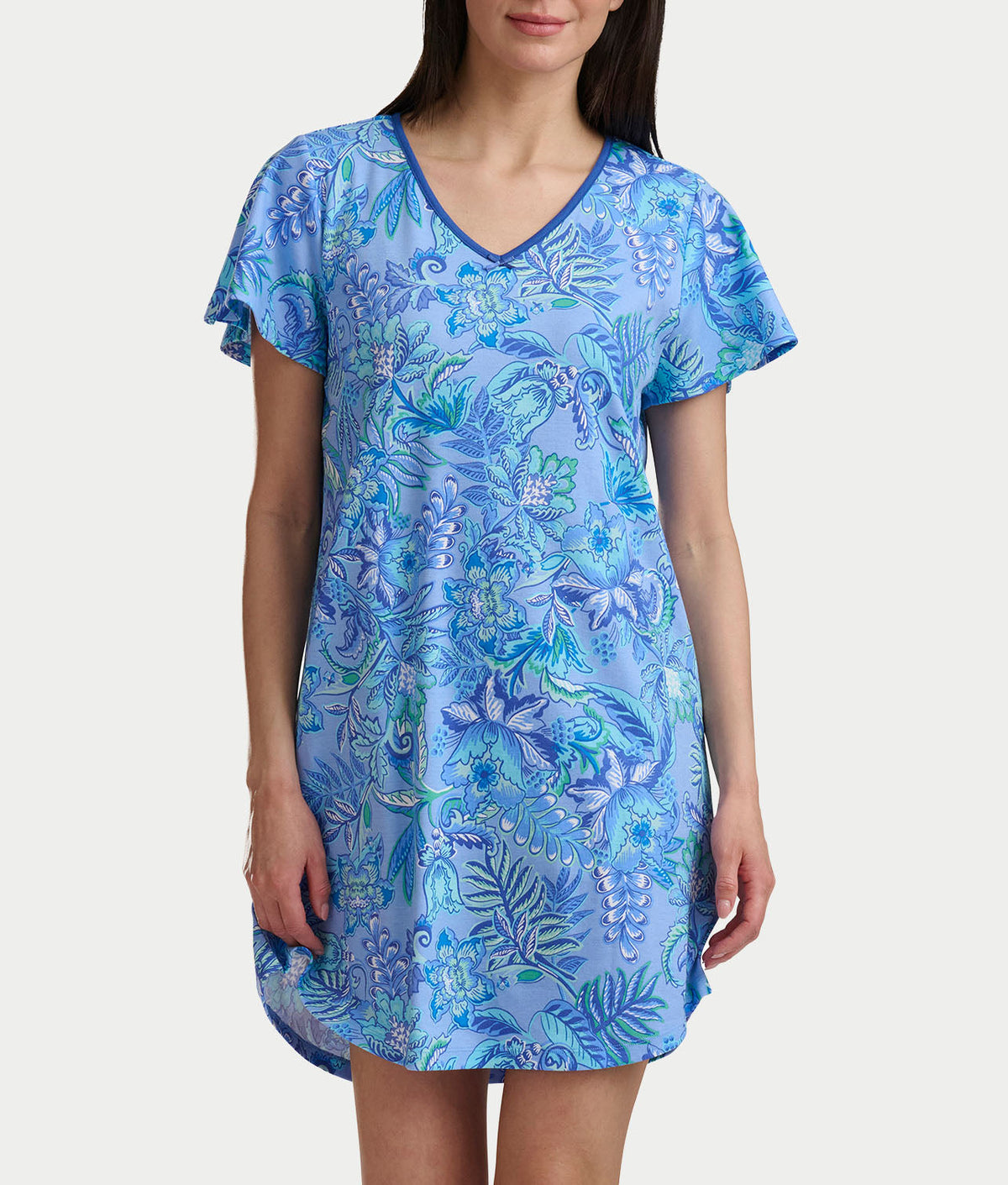Flutter Sleeve Knit Sleep Shirt