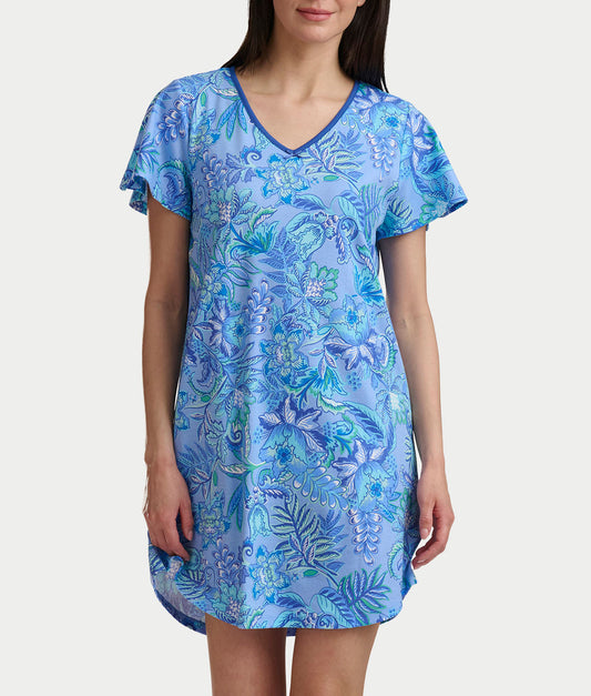 Flutter Sleeve Knit Sleep Shirt