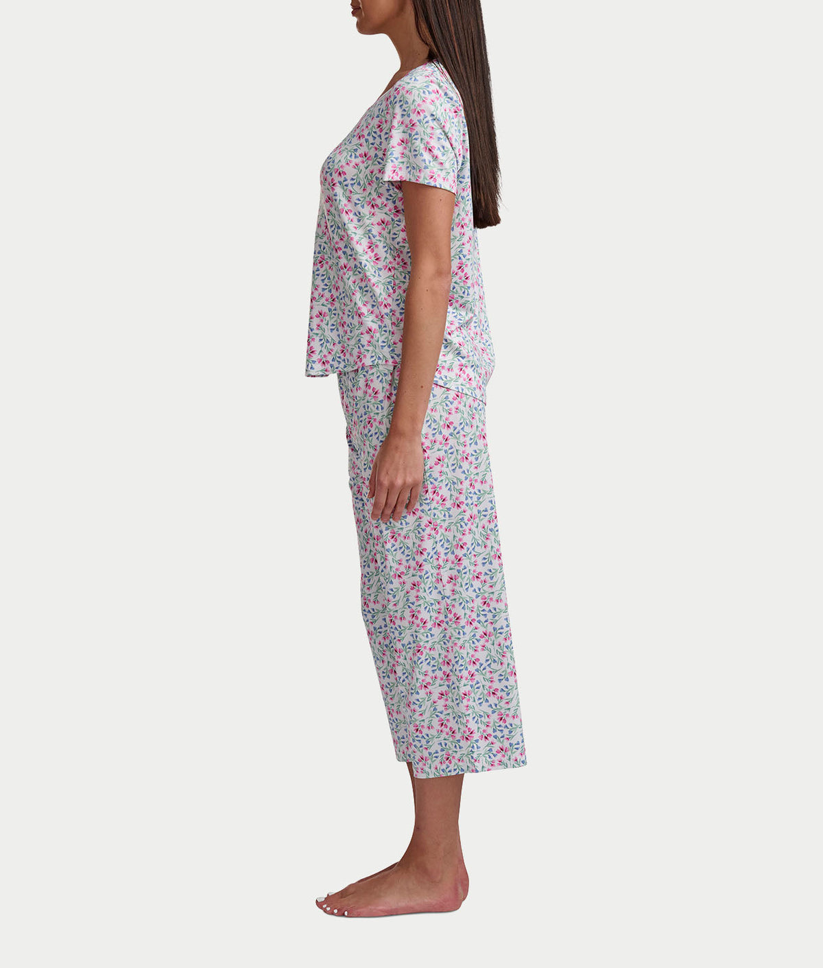 KN Cool Scoop Neck Tee Knit Capri Pajama Set