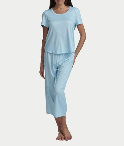 KN Cool Scoop Neck Tee Knit Capri Pajama Set