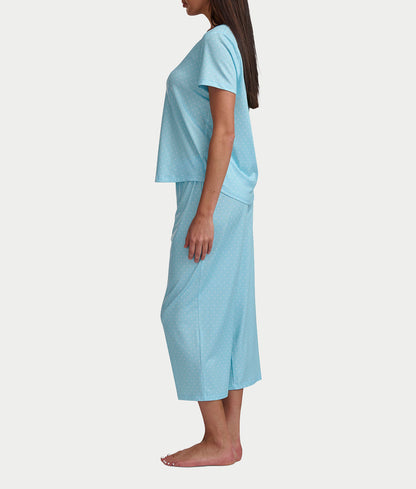 KN Cool Scoop Neck Tee Knit Capri Pajama Set