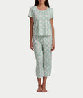 KN Cool Scoop Neck Tee Knit Capri Pajama Set