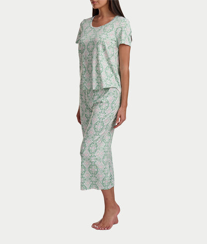 KN Cool Scoop Neck Tee Knit Capri Pajama Set