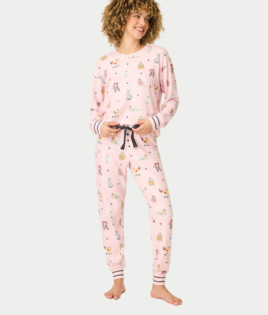 Feline Spooky Halloween Cat Knit Pajama Set