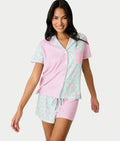Secret Garden Striped Floral Knit Pajama Set