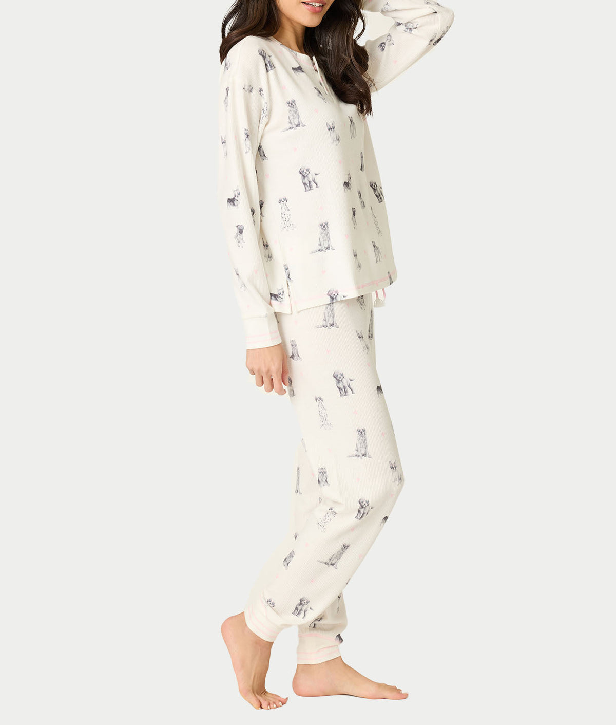My Dog Is My Valentine Thermal Knit Pajama Set