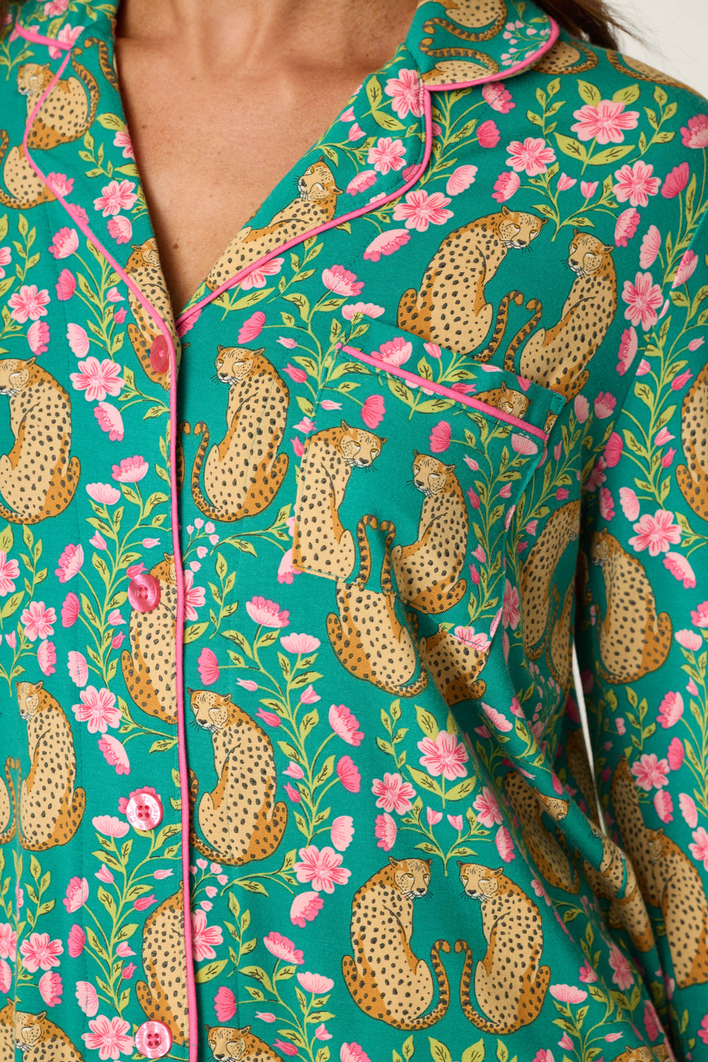 Cheetah Bonita Dreams Cheetah Print Long Sleeve Pajama Set