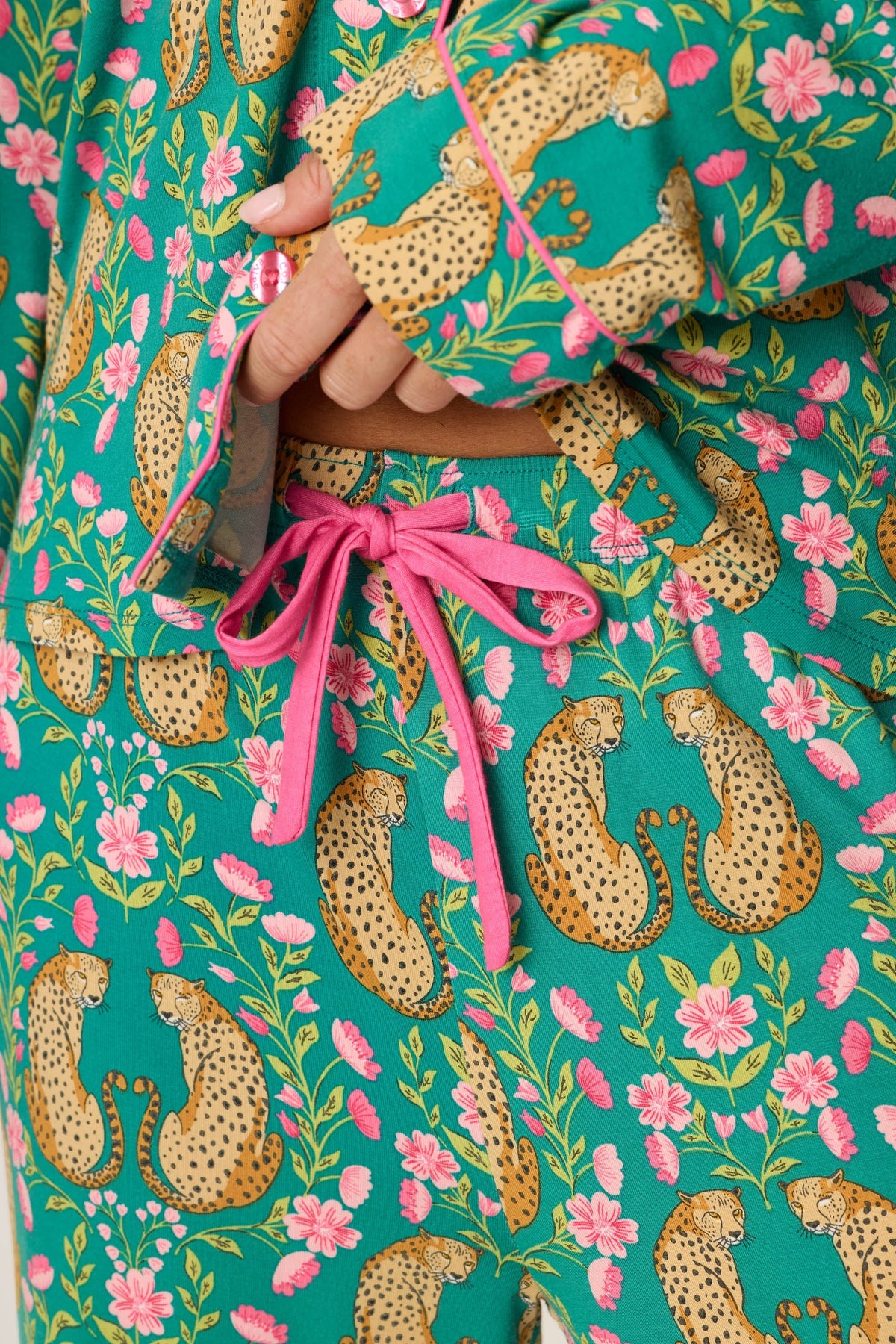 Cheetah Bonita Dreams Cheetah Print Long Sleeve Pajama Set
