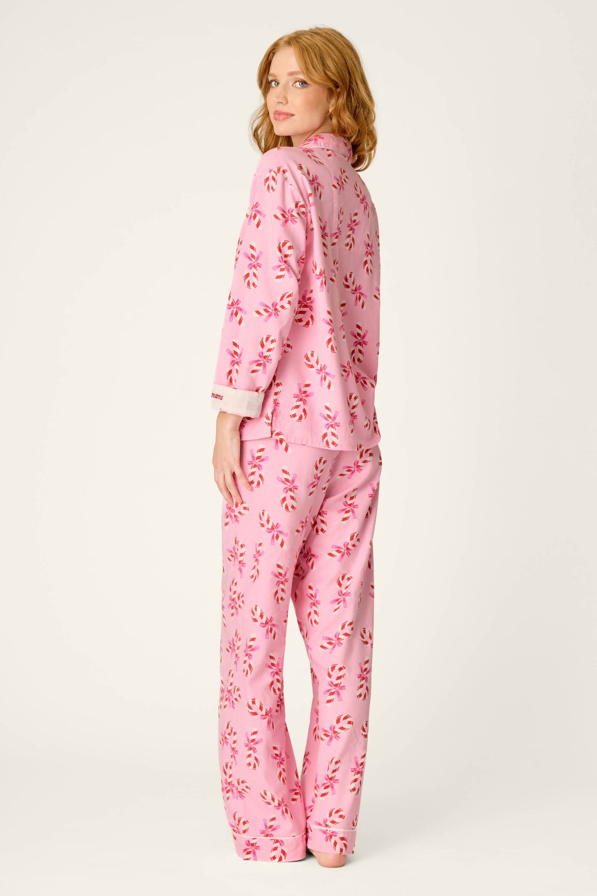 Sweeter Than Sugar Candy Cane Print 4-Piece Pajama Set