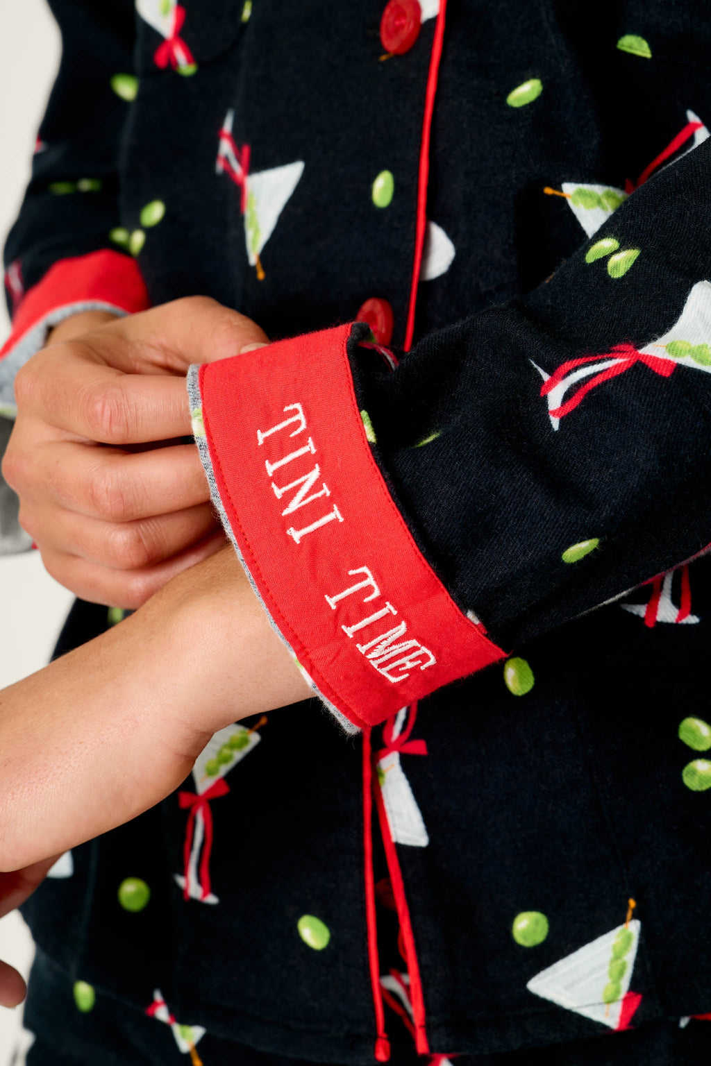 Christmas Cocktails Martini Print 4-Piece Pajama Set