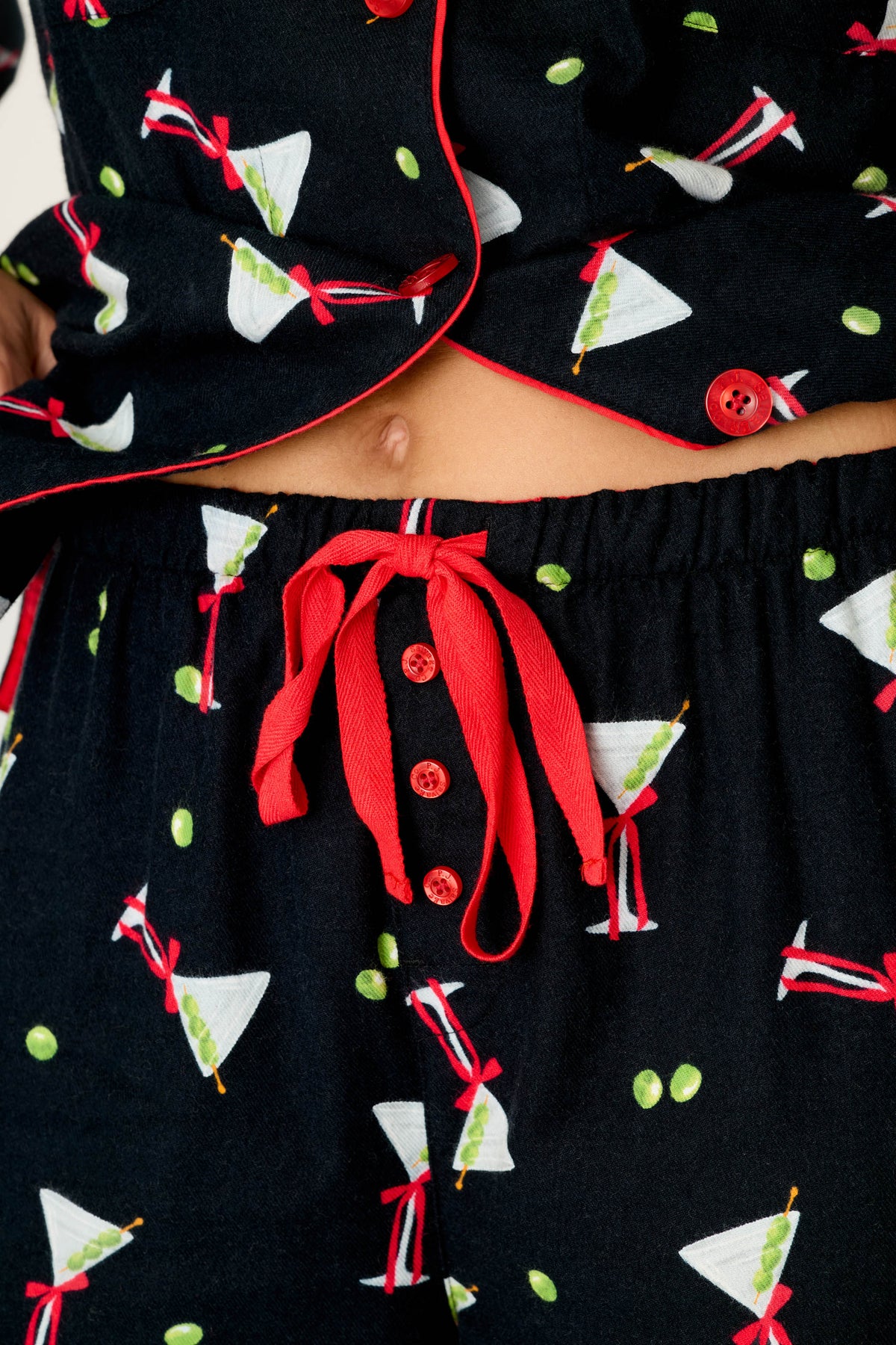 Christmas Cocktails Martini Print 4-Piece Pajama Set