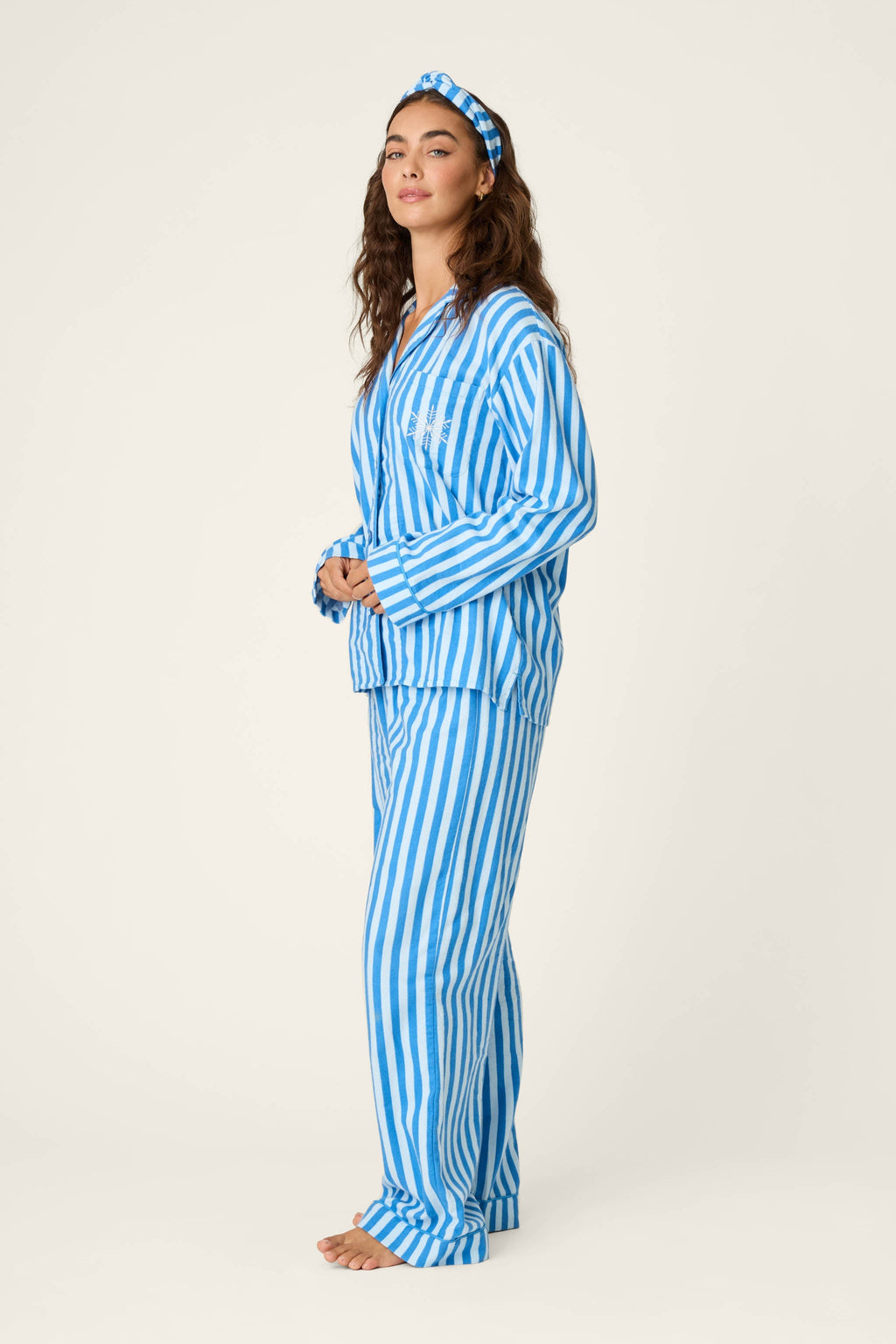 Snowflake Icon 3-Piece Long Sleeve Flannel PJ Set