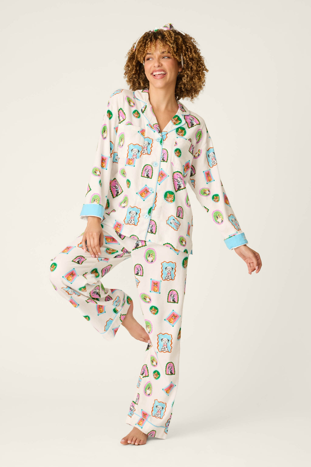 Picture Purrfect Pet Portraits 3-Piece Flannel Pajama Set