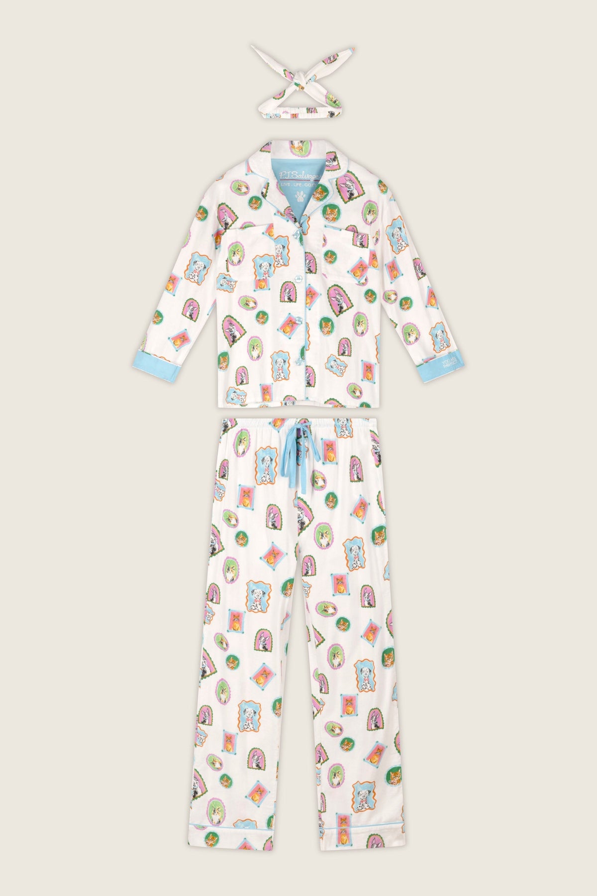 Picture Purrfect Pet Portraits 3-Piece Flannel Pajama Set