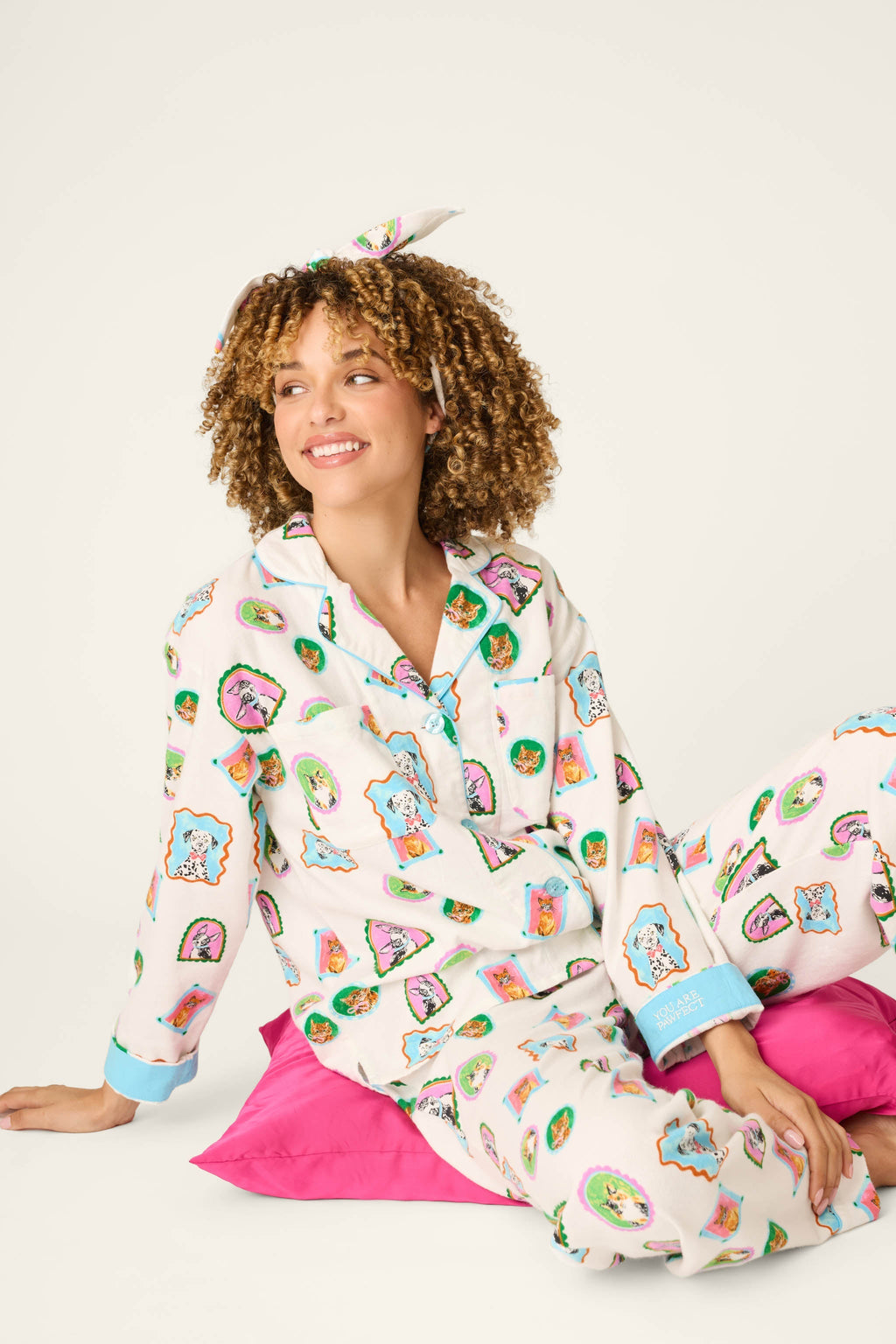 Picture Purrfect Pet Portraits 3-Piece Flannel Pajama Set