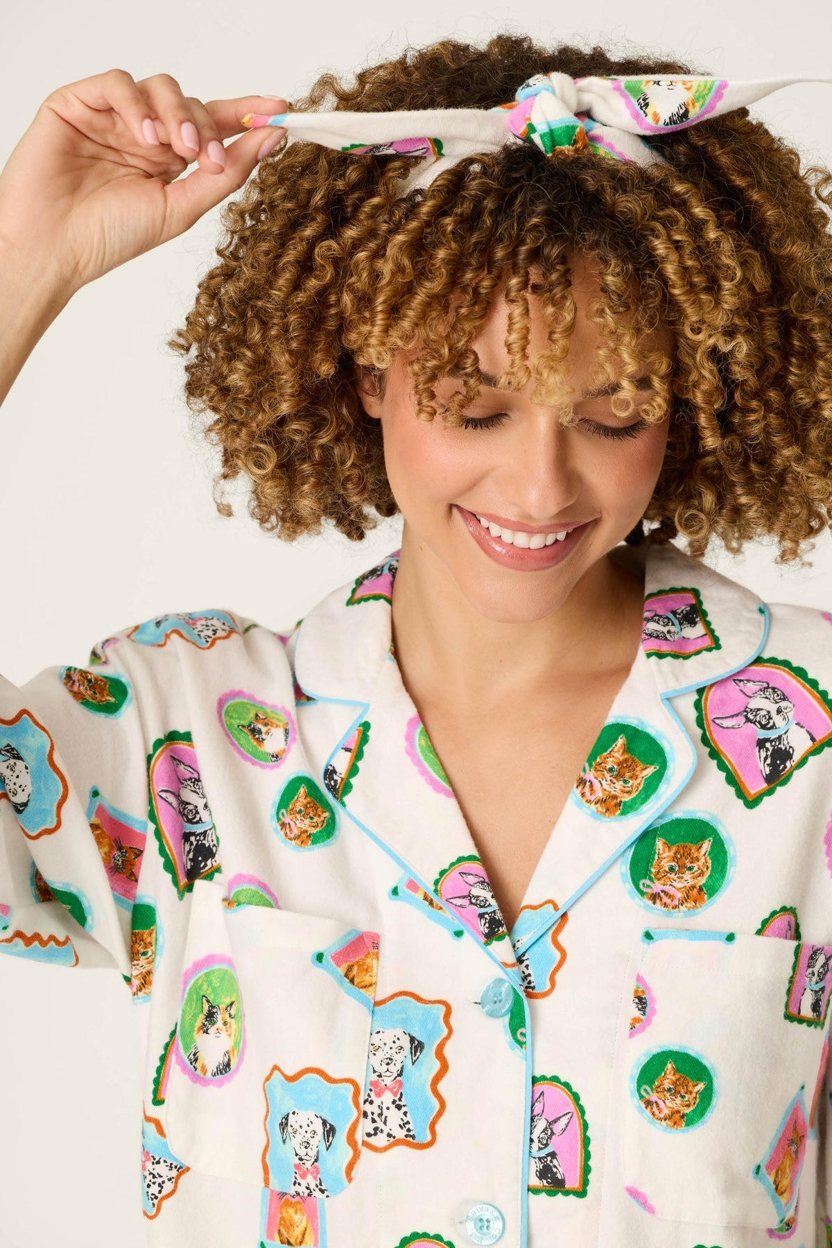 Picture Purrfect Pet Portraits 3-Piece Flannel Pajama Set