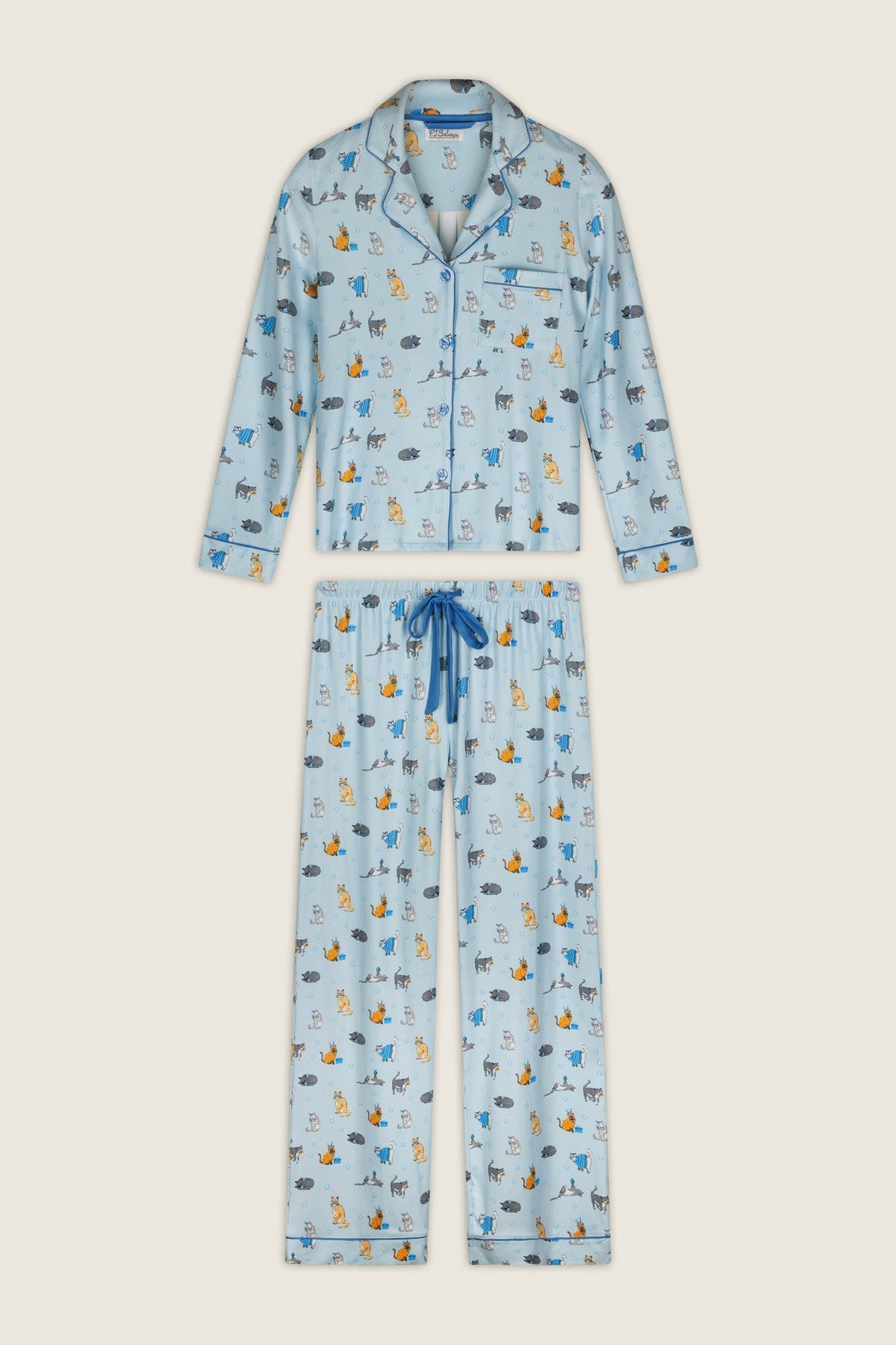 Hanukkatz Paws for Celebration Cat Print Pajama Set