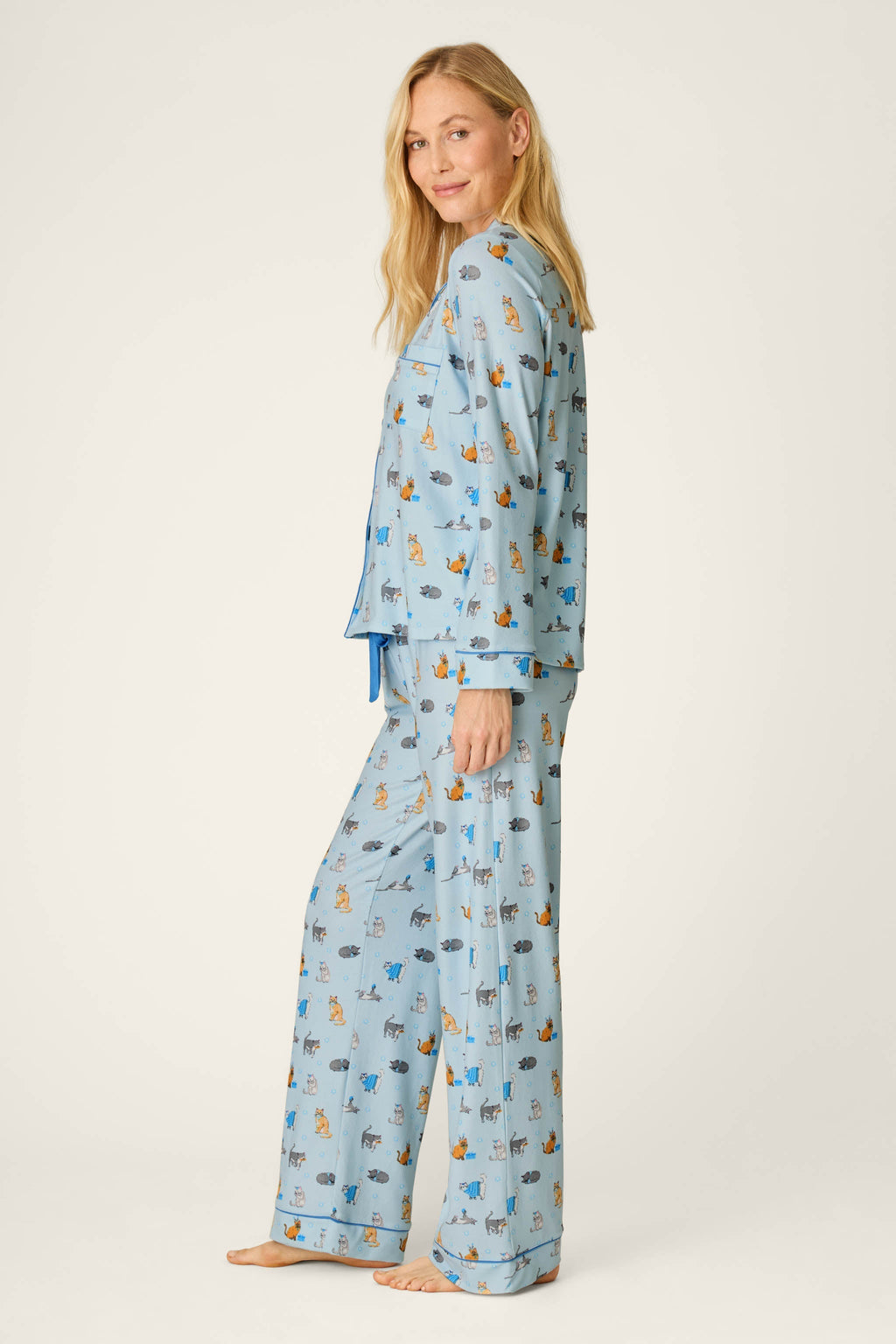 Hanukkatz Paws for Celebration Cat Print Pajama Set