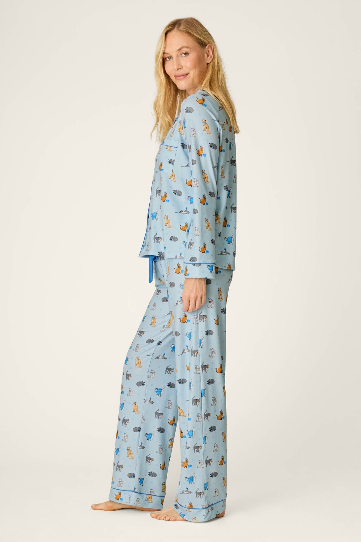 Hanukkatz Paws for Celebration Cat Print Pajama Set