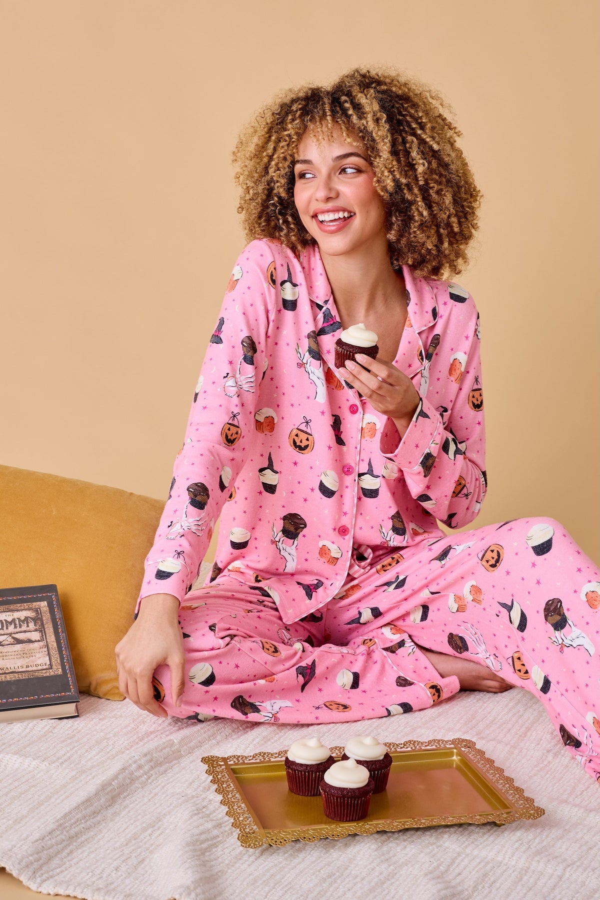 Sweet and Spooky Halloween Print Pajama Set