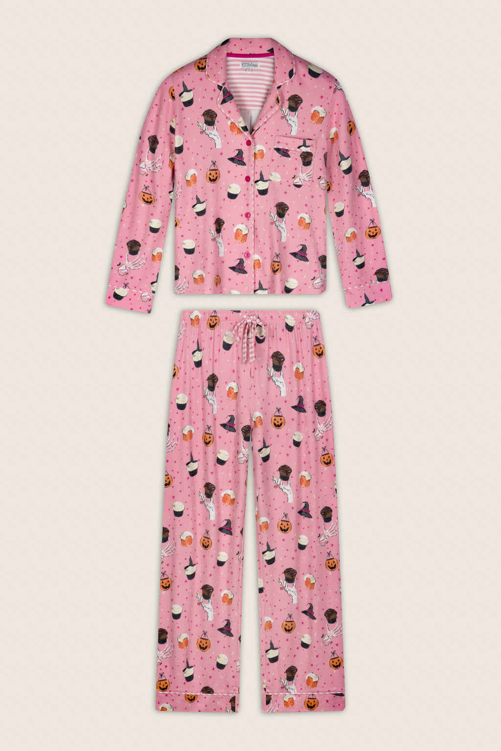 Sweet and Spooky Halloween Print Pajama Set