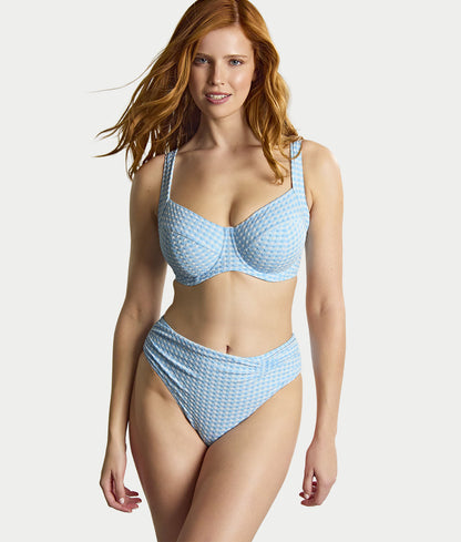 Gingham Midi Gather Bikini Bottom