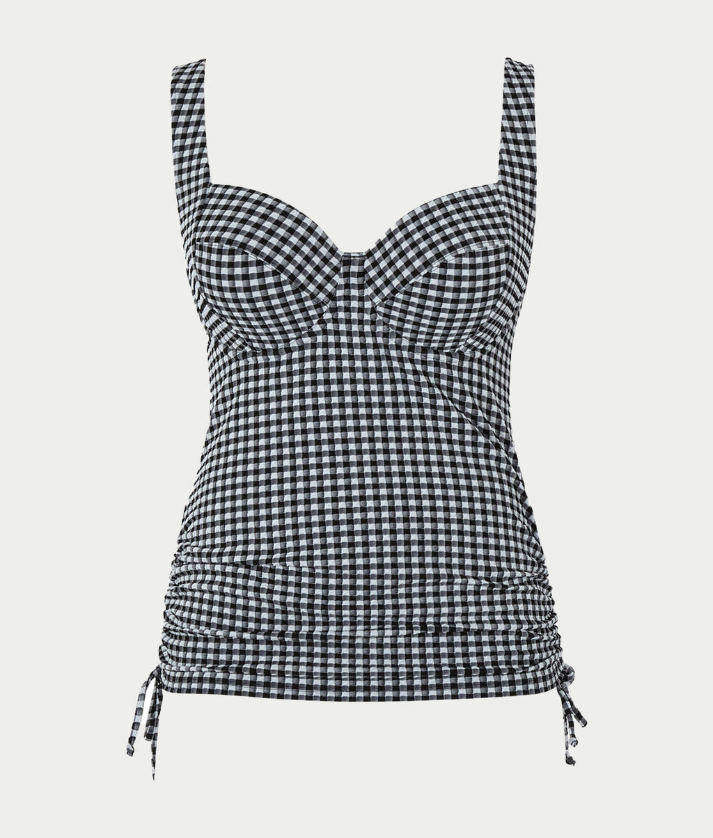 Gingham Iris Underwire Balcony Tankini Top
