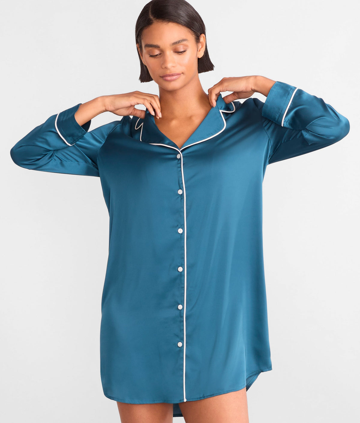 The Washed Satin Sleep Shirt