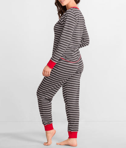 Her Stripe Henley PJ Set