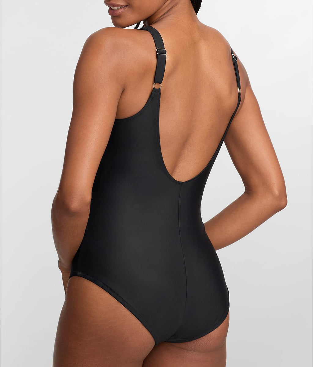 The Slimming Plunge Side-Tie One-Piece