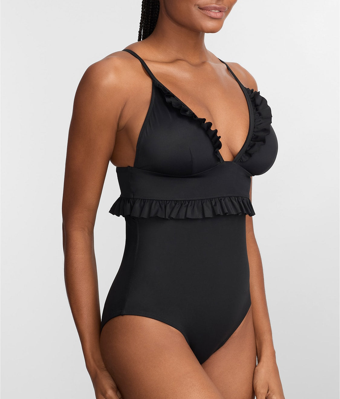 The Slimming Ruffle Plunge One-Piece