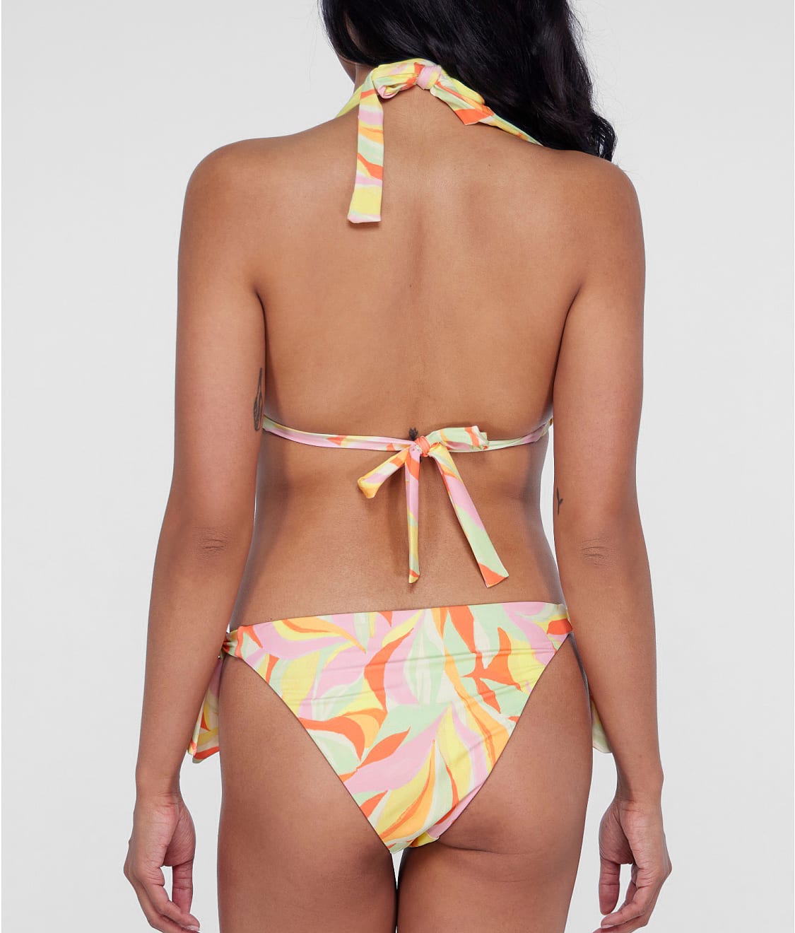 Ring-Front Triangle Halter Bikini Top
