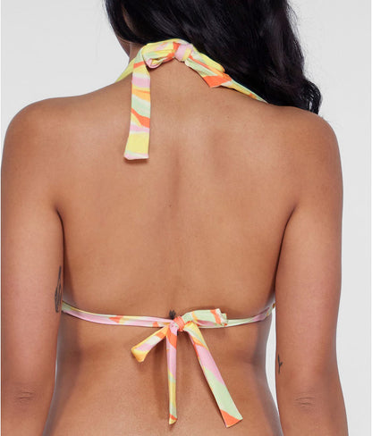Ring-Front Triangle Halter Bikini Top