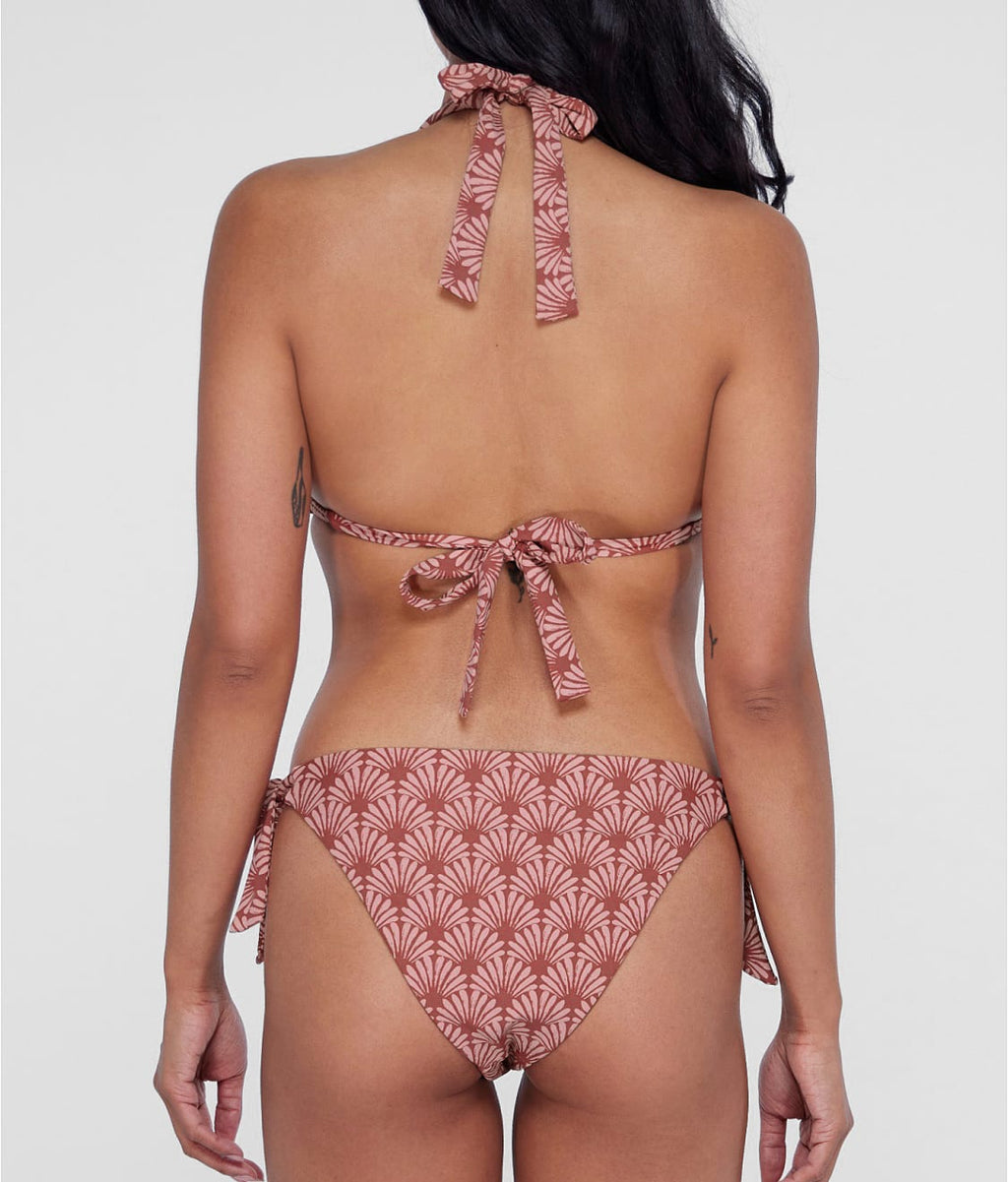 Ring-Front Triangle Halter Bikini Top