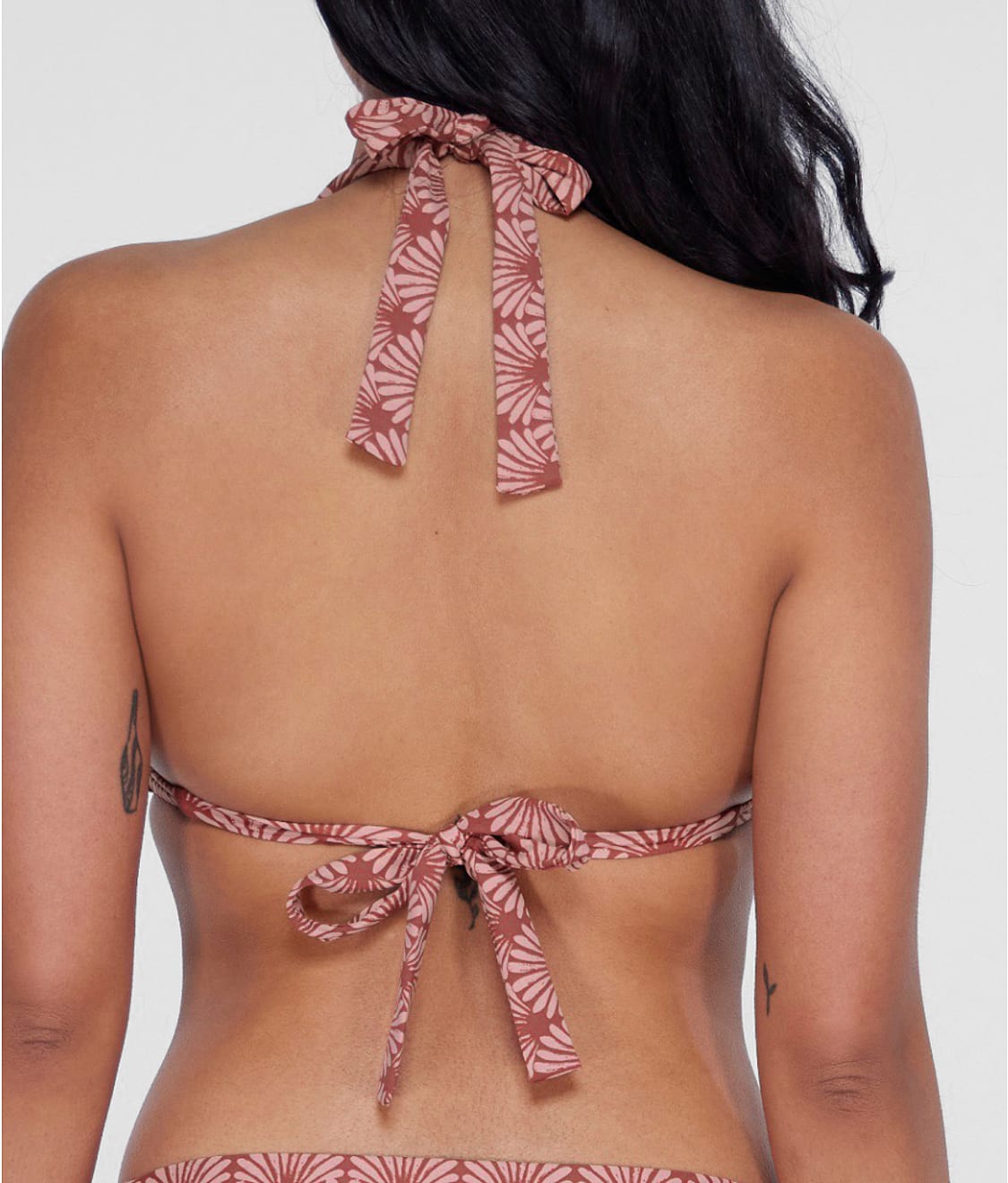 Ring-Front Triangle Halter Bikini Top