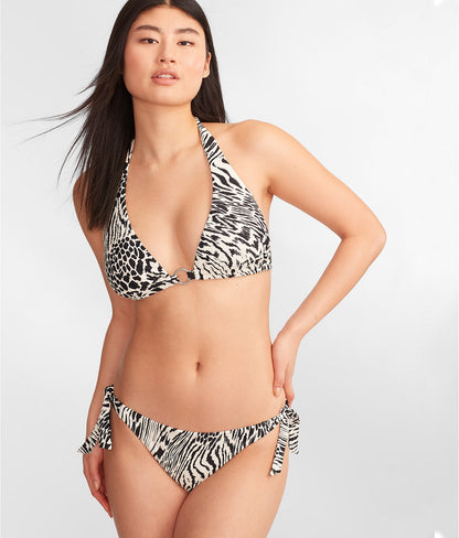Ring-Front Triangle Halter Bikini Top