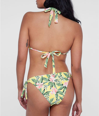 Ring-Front Triangle Halter Bikini Top